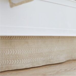 Pottery Barn Kids Tan and White Arrow Design Crib Skirt